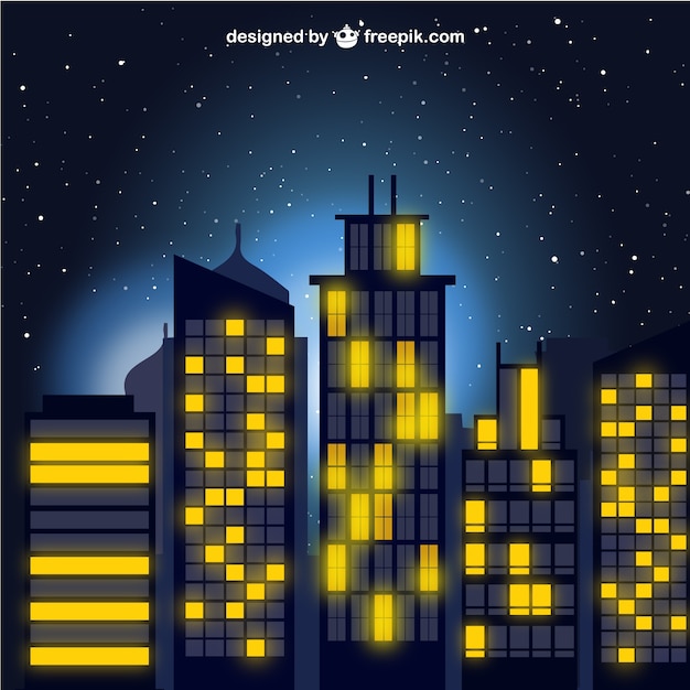 Free Vector city at night vector