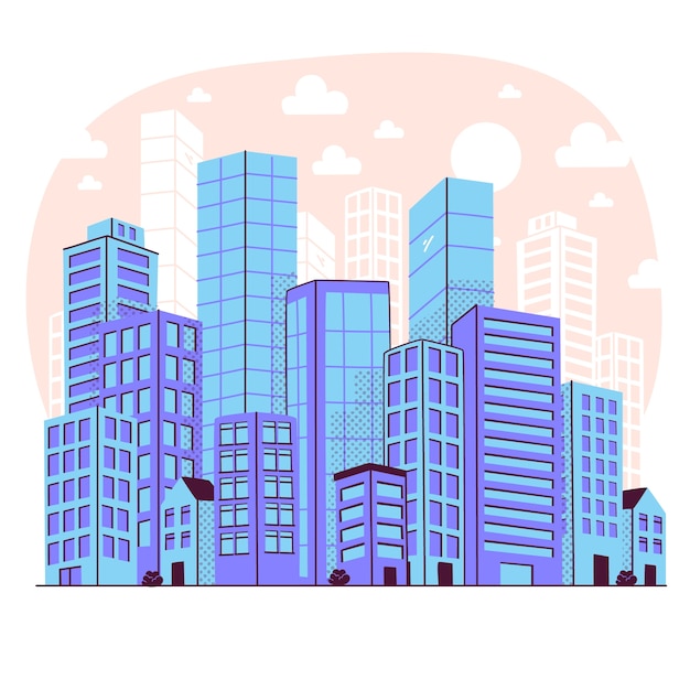 Free Vector city skyline concept illustration