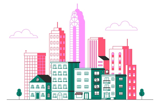 Free Vector city skyline concept illustration