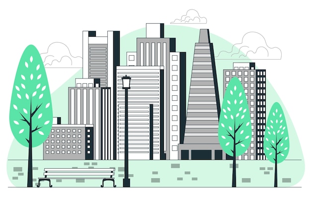 Free Vector city skyline concept illustration