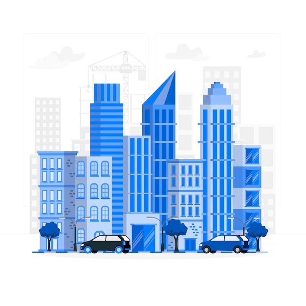 Free Vector city skyline concept illustration