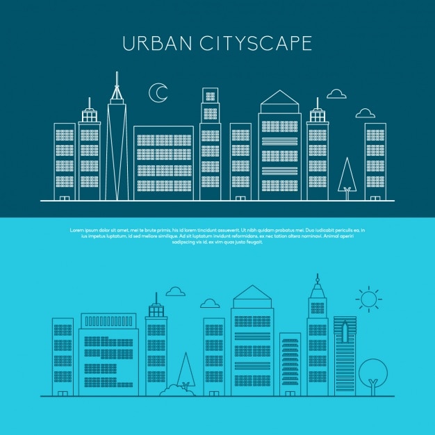 Free vector city skyline design