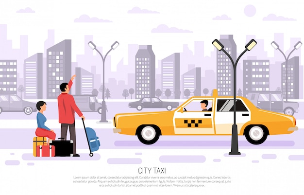 City Taxi Transport Poster