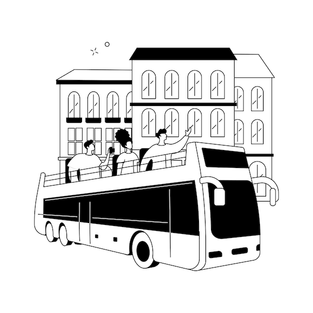 City tour abstract concept vector illustration