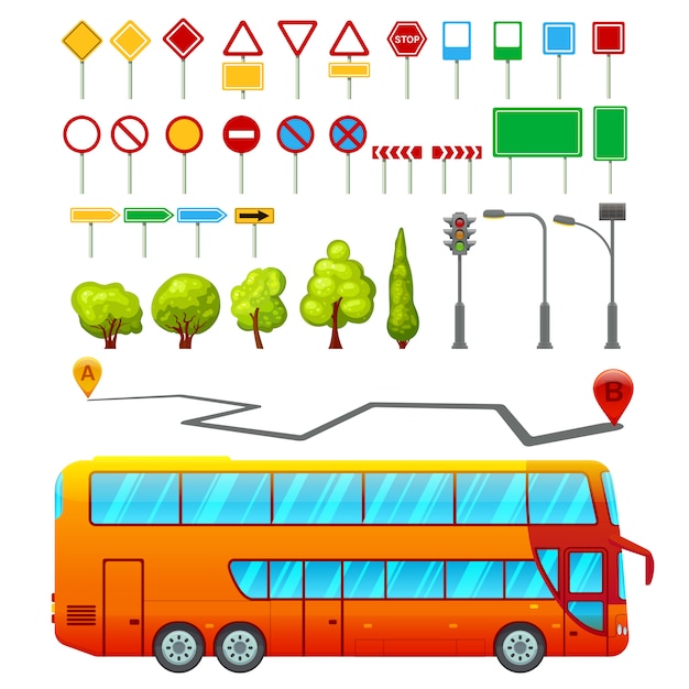 Free Vector city transport elements set