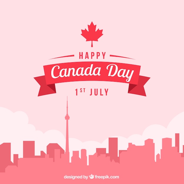 Cityscape background for canada day