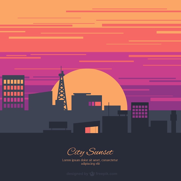 Free Vector cityscape background in flat design