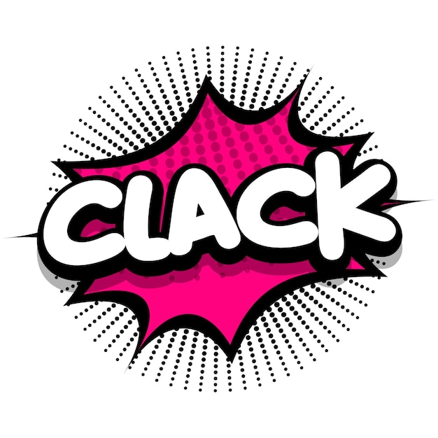 Clack Comic book explosion bubble vector illustration