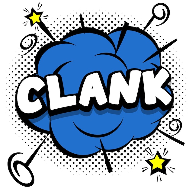 Free Vector clank comic bright template with speech bubbles on colorful frames