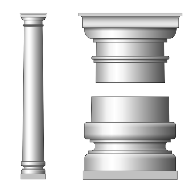 Free vector classic ancient column.  on white