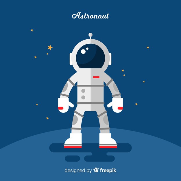 Classic astronaut character with flat design