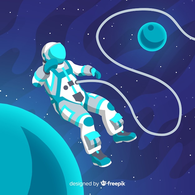 Classic astronaut character with flat design