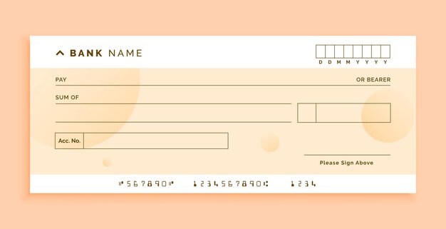 classic blank bank cheque check voucher template