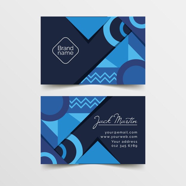 Classic blue business card template concept