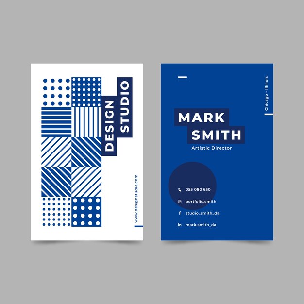 Classic blue business card template design