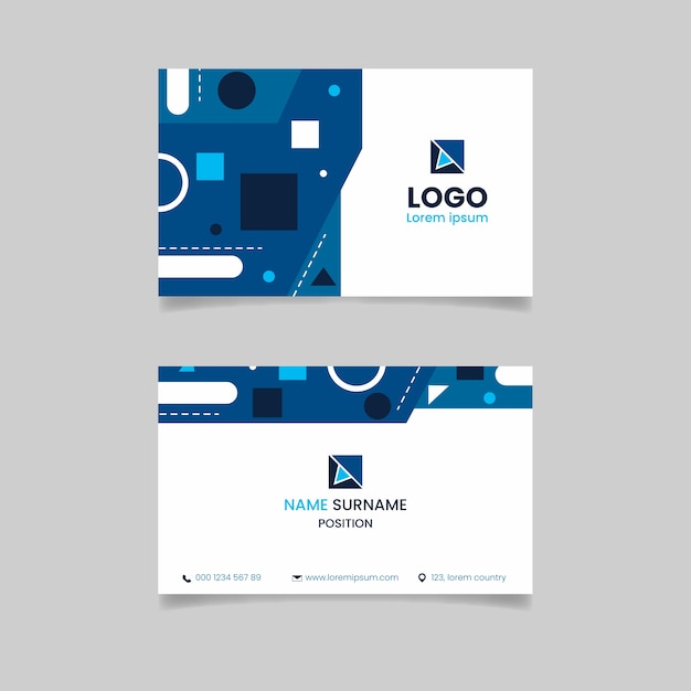 Classic blue business card template design