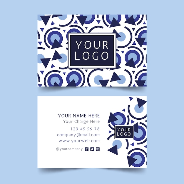 Classic blue business card template