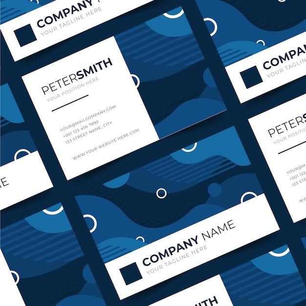 Free vector classic blue business card template