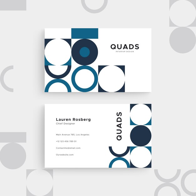 Classic blue business card template