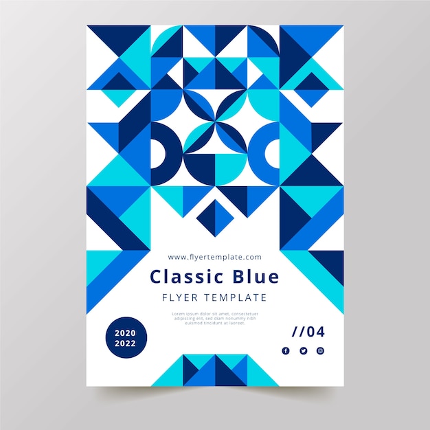 Classic blue palette flyer template