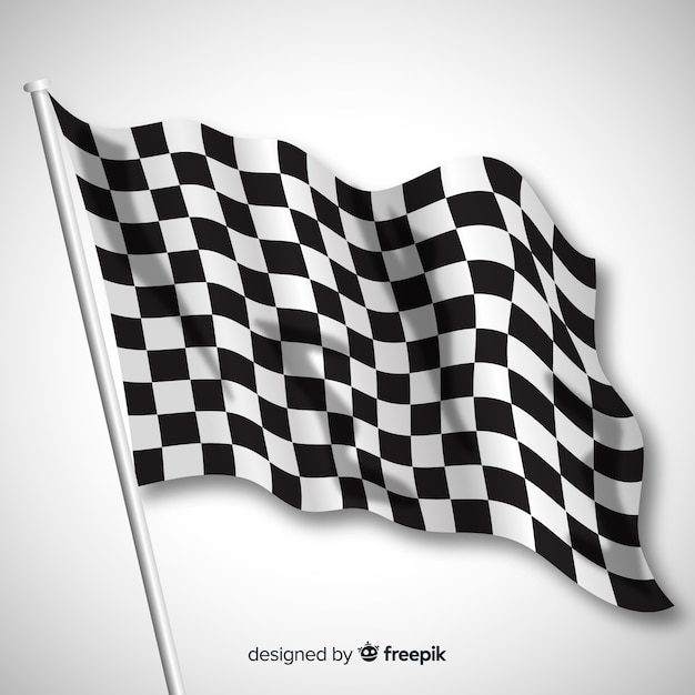 Classic checkered flag with realistic design