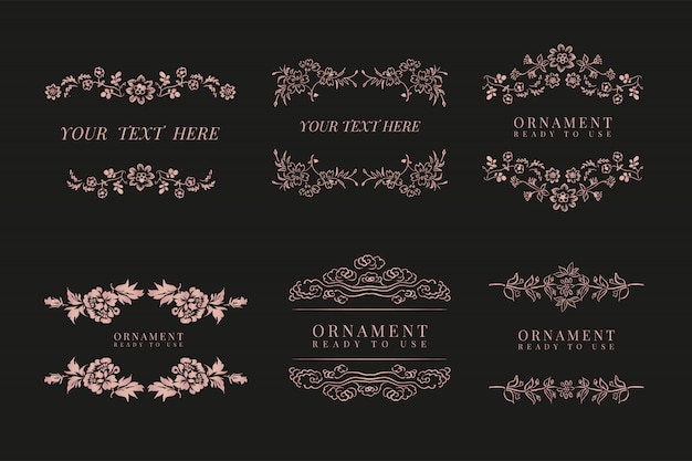 Free Vector classic floral frame set