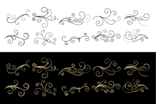 Free Vector classic floral ornaments swirls decoration collection