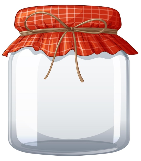 Free Vector classic glass jar with checkered lid