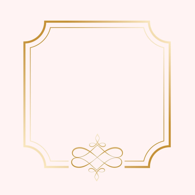 Classic golden calligraphic ornamental frame on white background