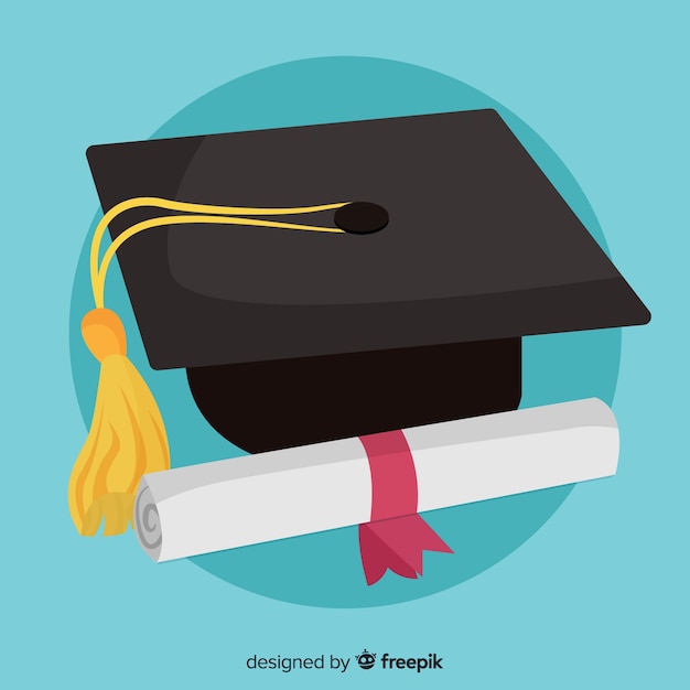 Classic graduation concept with flat design