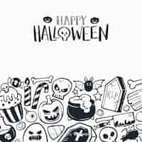 Free vector classic hand drawn halloween background