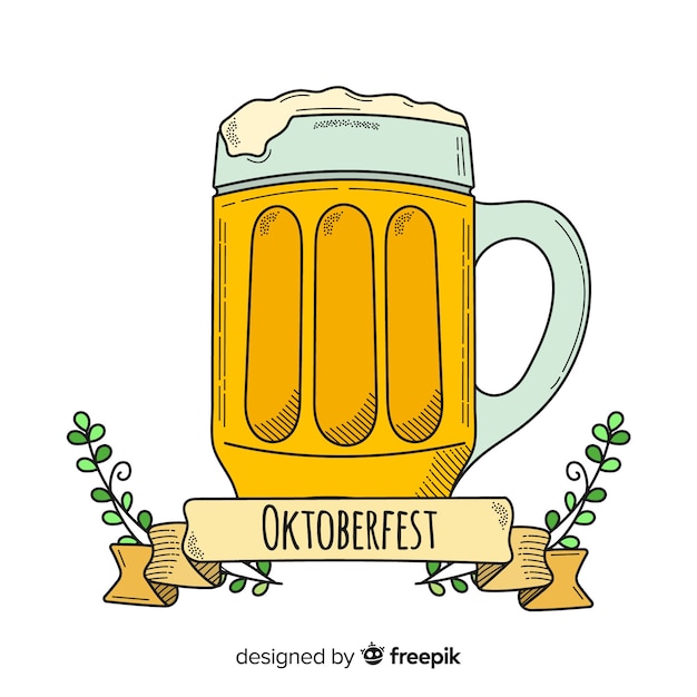 Free Vector classic hand drawn oktoberfest composition