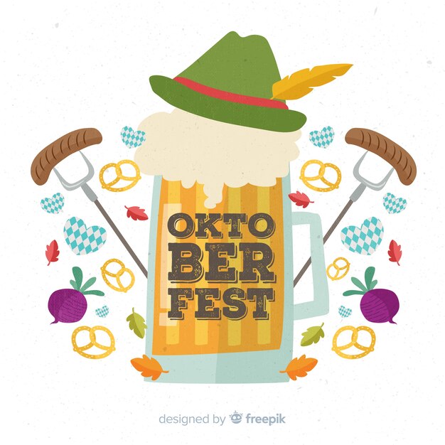 Classic hand drawn oktoberfest composition