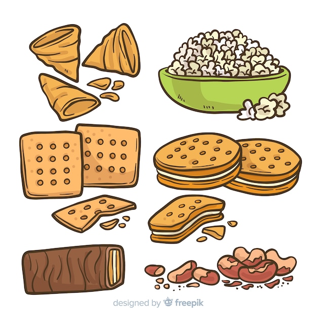 Classic hand drawn snack collection