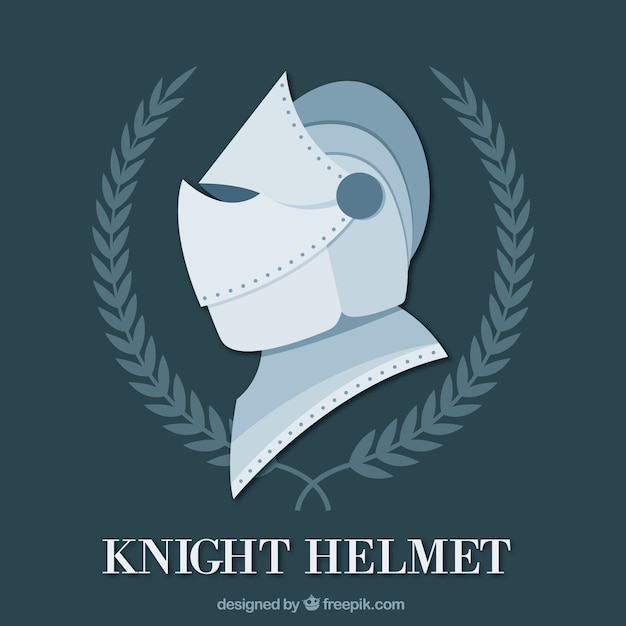 Free Vector classic knight helmet with flat design