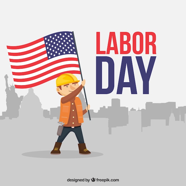 Free Vector classic labor day composition with flat design