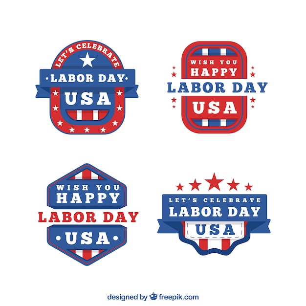 Classic labor day labels collection