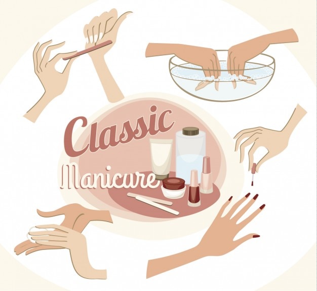 Free Vector classic manicure illustration