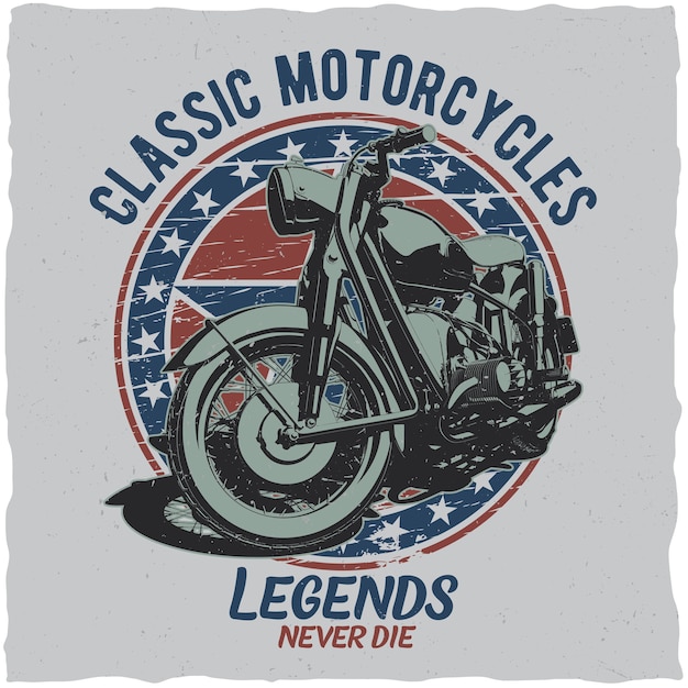 Free Vector classic motorcycles poster