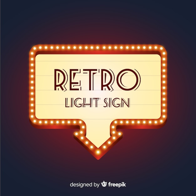 Free Vector classic neon sign with retro style