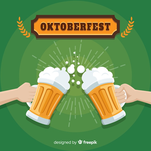 Free Vector classic oktoberfest composition with flat design