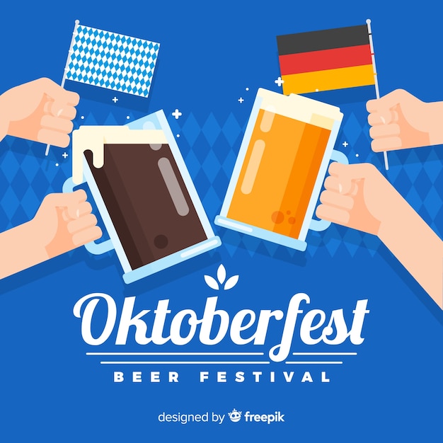 Free Vector classic oktoberfest composition with flat design