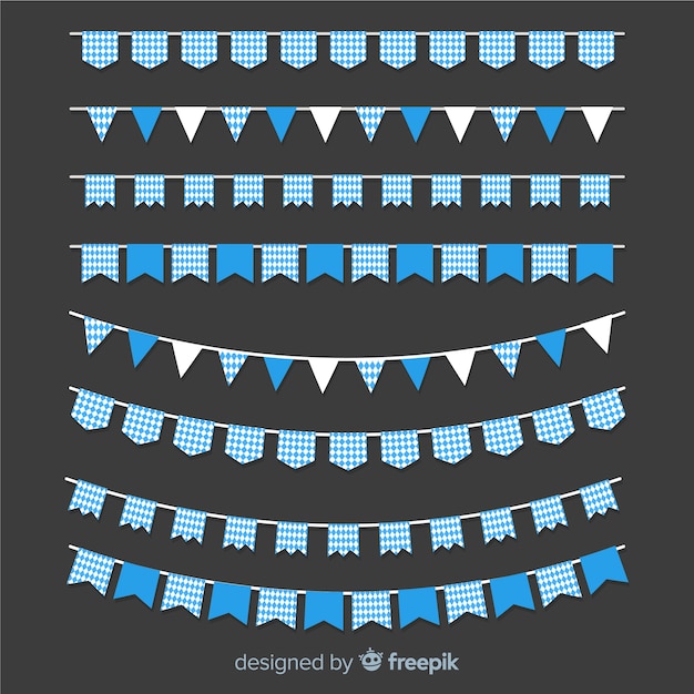 Classic oktoberfest garland collection with flat design