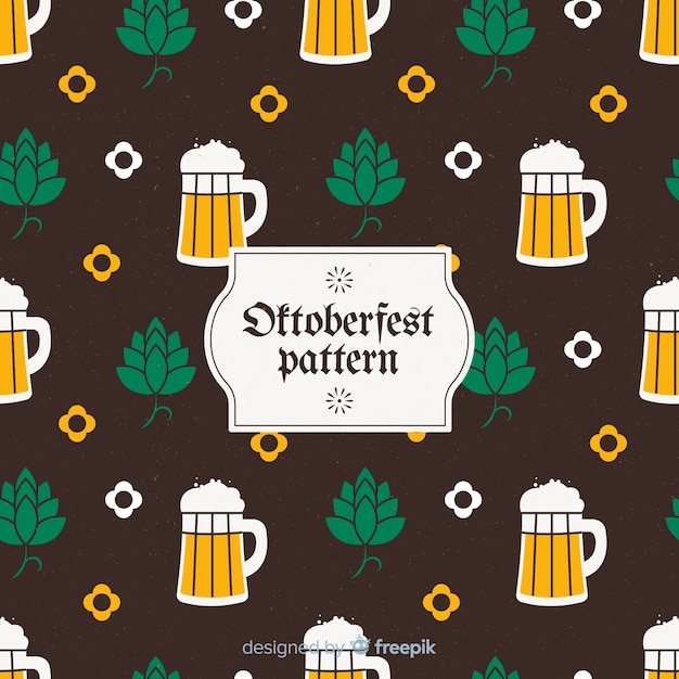 Classic oktoberfest pattern with flat design