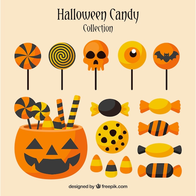 Classic pack of flat halloween candies