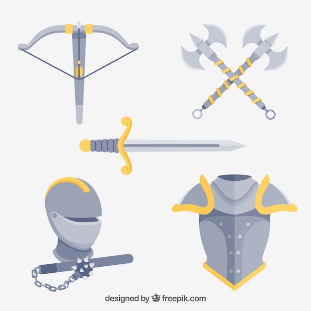 Free Vector classic pack of medieval elements