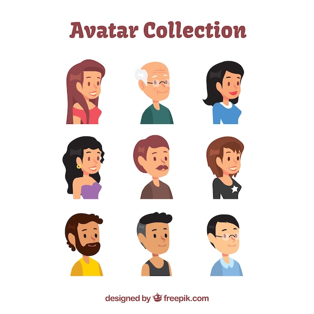 Free Vector classic pack of smiley avatars