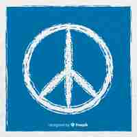 Free vector classic peace symbol with hand drawn style