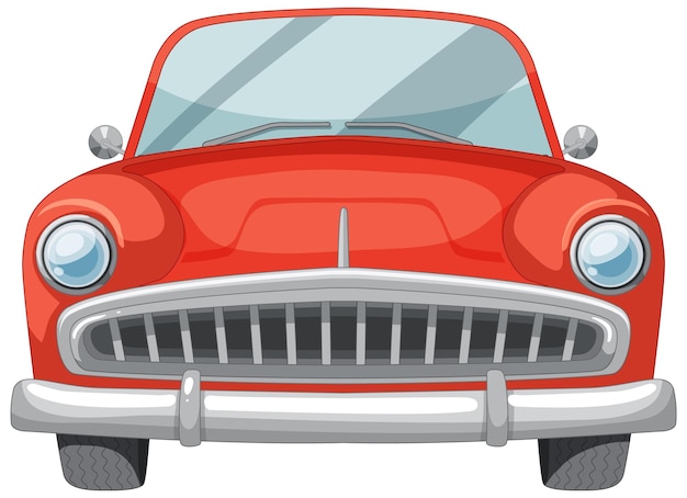 Free vector classic red car front view illustration