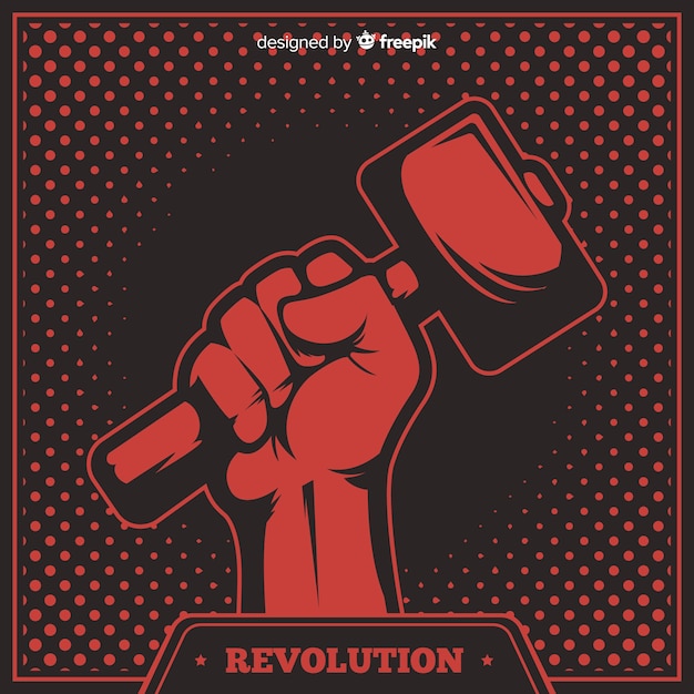 Free vector classic revolution composition with grunge style